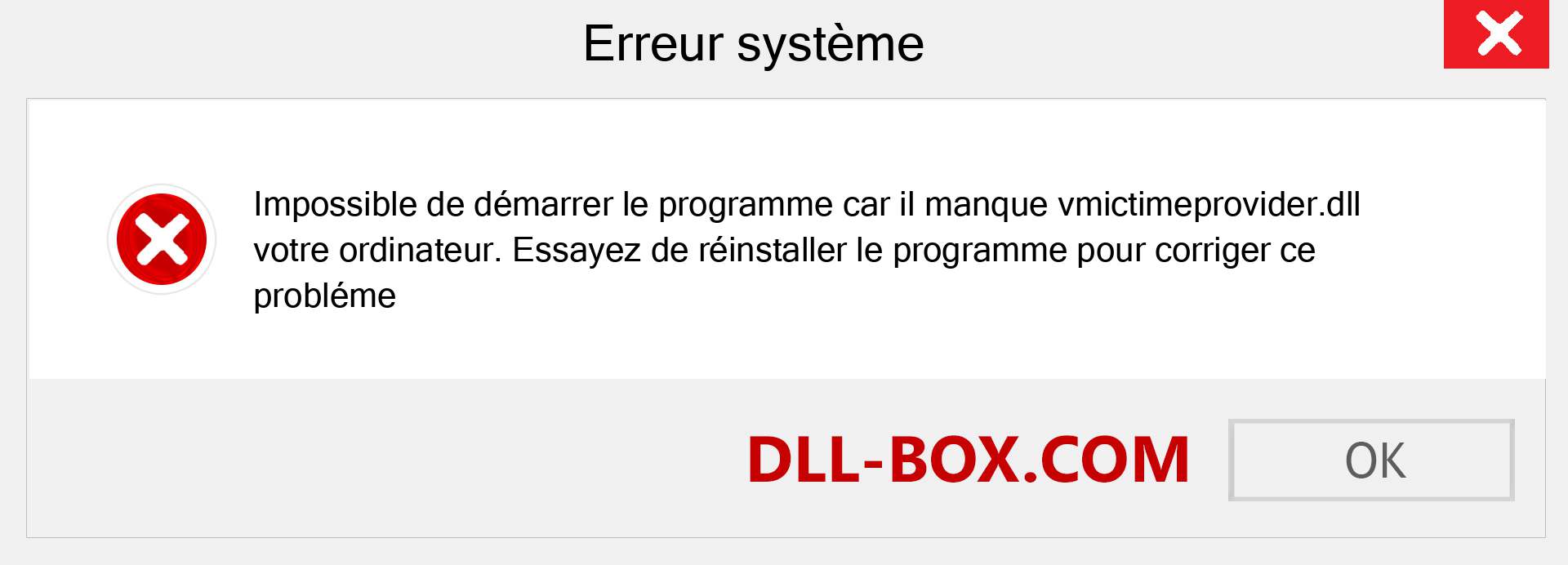 Le fichier vmictimeprovider.dll est manquant ?. Télécharger pour Windows 7, 8, 10 - Correction de l'erreur manquante vmictimeprovider dll sur Windows, photos, images