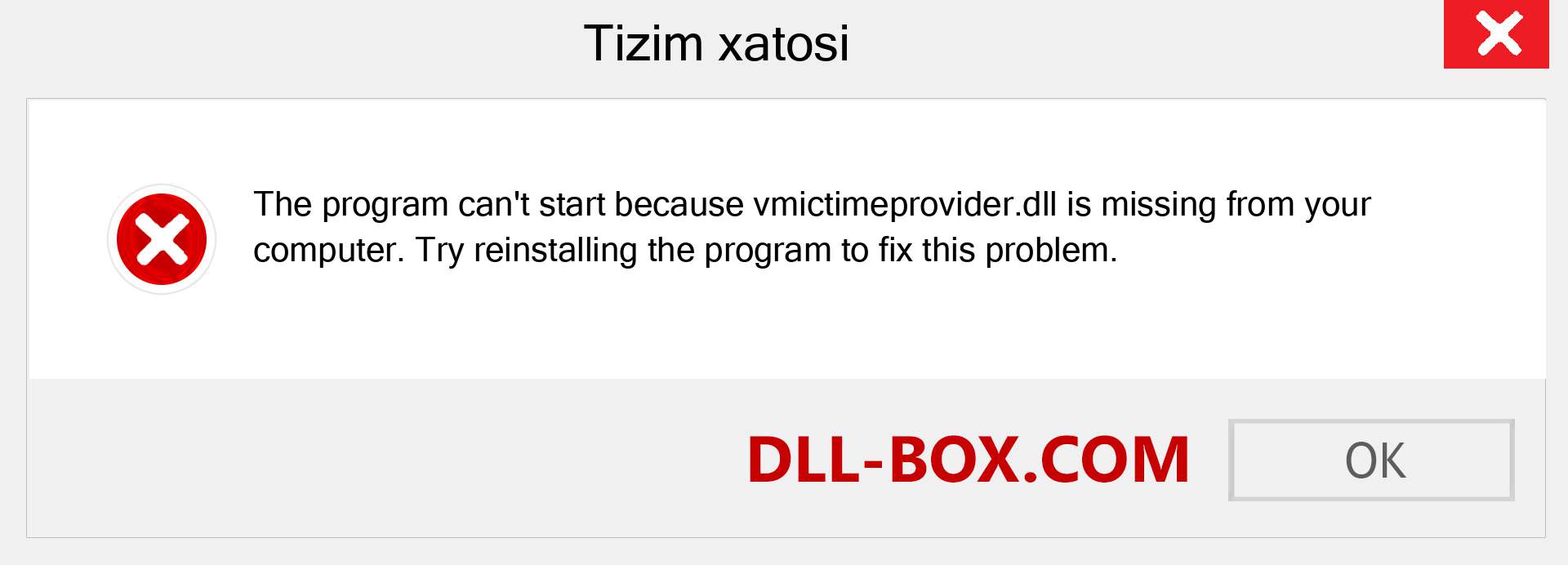 vmictimeprovider.dll fayli yo'qolganmi?. Windows 7, 8, 10 uchun yuklab olish - Windowsda vmictimeprovider dll etishmayotgan xatoni tuzating, rasmlar, rasmlar